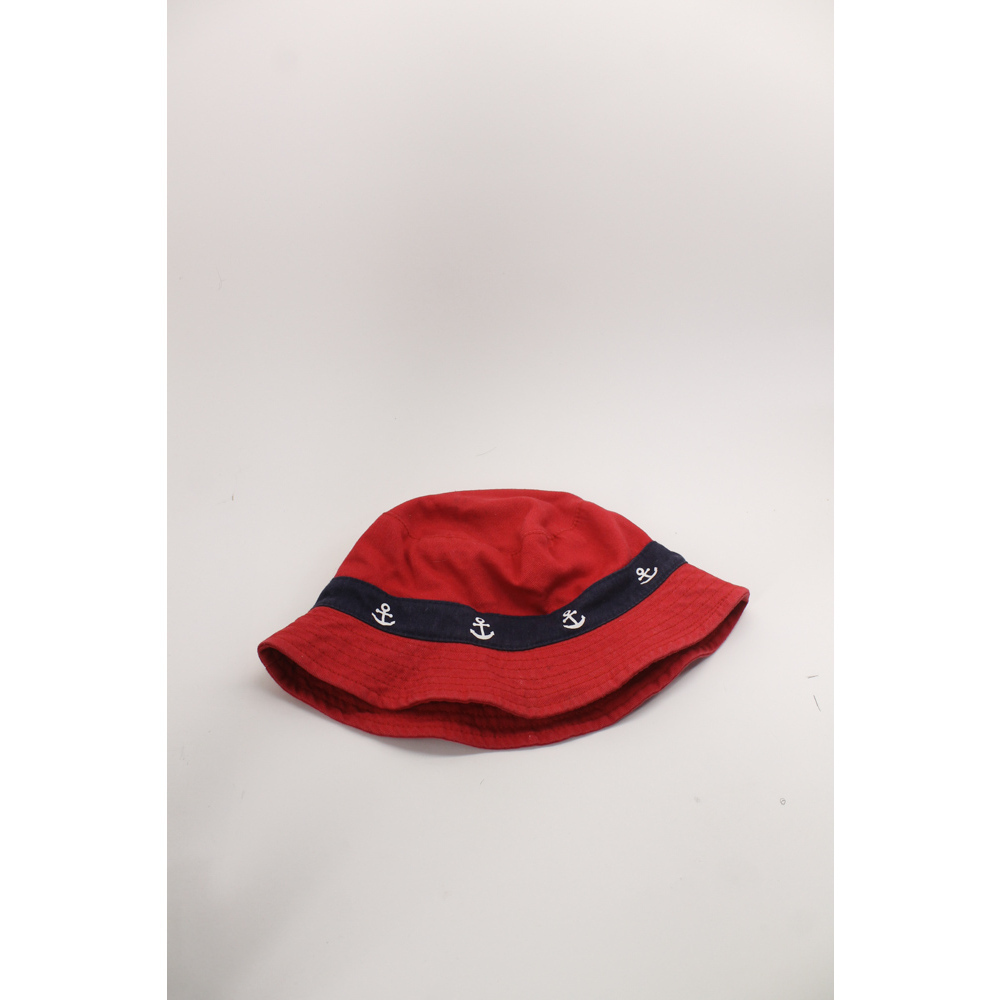 Red cotton kids toddler 2T-4T anchor pattern sun hat